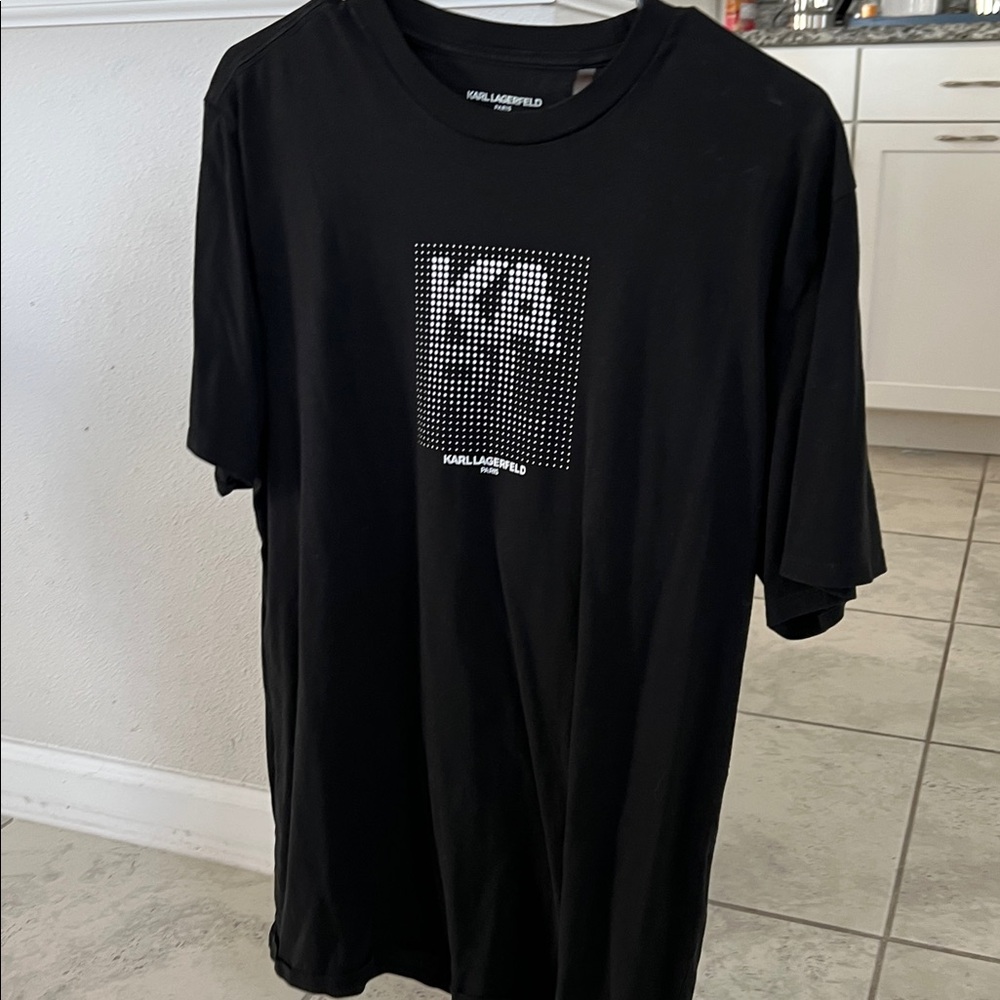 Karl Lagerfeld Black Tee with Graphic Print